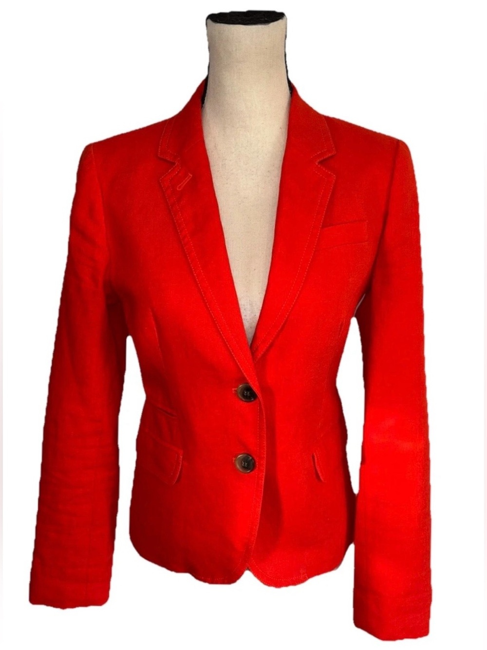 J. Crew Schoolboy Orange Tailored Blazer Jacket Women’s Two Button SM/MD